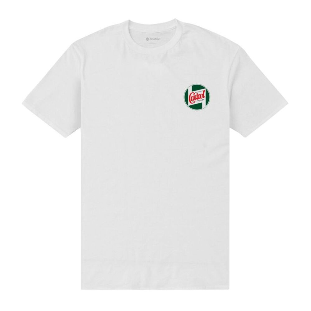 Castrol Unisex Adult Logo Pocket Print T-Shirt / White